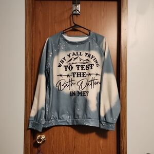 Source Unknown Blue and White Sweatshirt